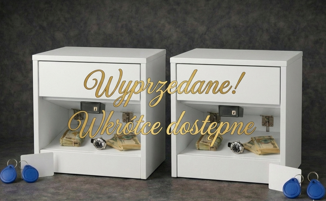 2x Sekretna Szafka Nocna RFID ukryty schowek| Kolor: Biały