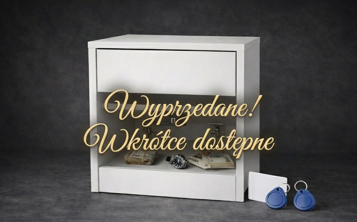 Sekretna Szafka Nocna RFID ukryty schowek| Kolor: Biały