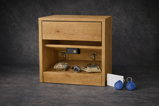 Sekretna Szafka Nocna RFID ukryty schowek| Kolor: Dąb Craft Złoty